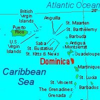 Dominica lies in the East Caribbean, between the French islands of Guadeloupe and Martinique